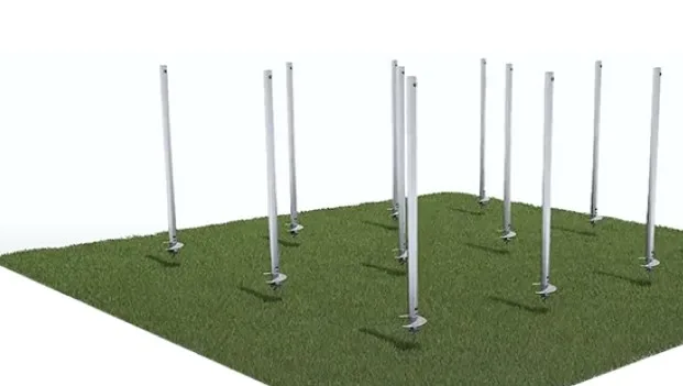 Vaihe 1: HELIX-ruuvipaalut asennettuina maahan